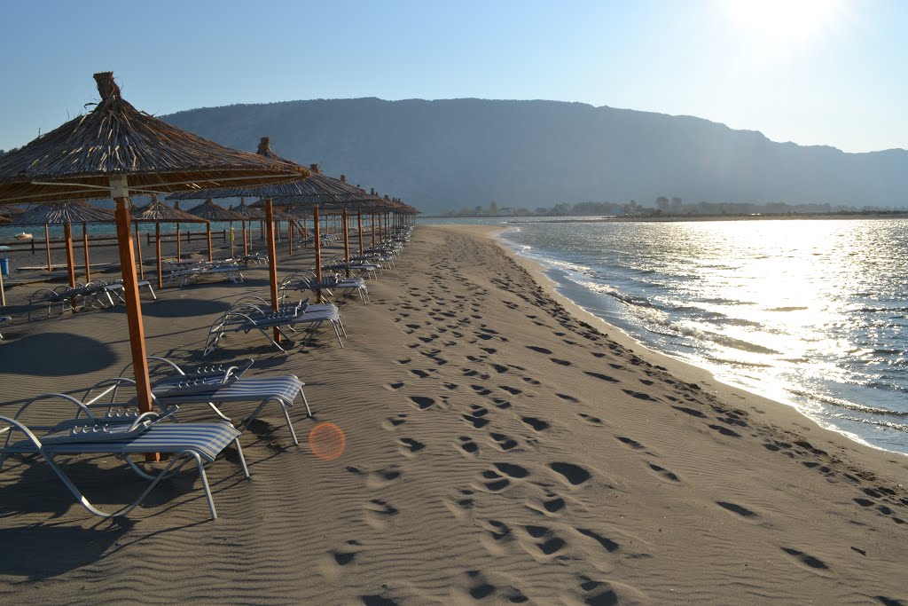 The wide sandy beach of Velipoja on the Adriatic coast near Shkodra